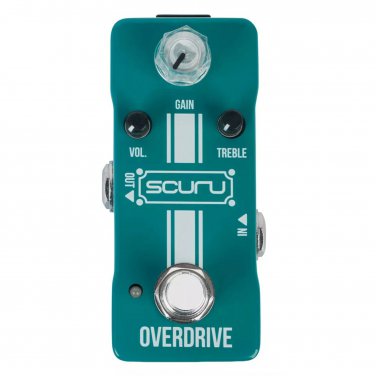 SCURU Overdrive Guitar/Bass Effect Pedal GAIN/VOL/TREBLE Versatile MadeBy CALINE