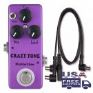 MOSKY CRAZY TONE RIOT Distortion +PDC-3 Cable Mini Guitar FX Pedal True Bypass