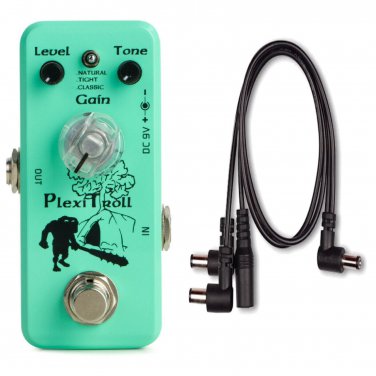 Movall MP-302 Plexi troll Distortion Mini Pedal + 3 Way PDC Power Quality Cable