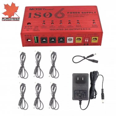 Mosky ISO-6 Guitar Effects Pedal Power Supply For 9V 12V 18V Isolated Outputs CA