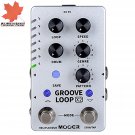 Mooer Groove Loop X2 Looper Drum Machine Guitar Effector + Power Supply