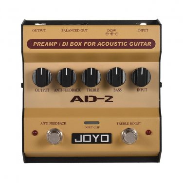 JOYO AD-2 Portable Preamp DI Box Acoustic Guitar Effect Pedal 2-Band Balance