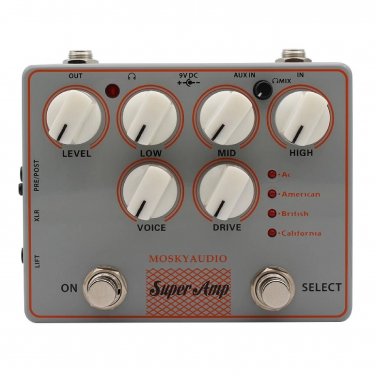 Mosky Super Amp 4 AMP IN ONE Speaker Simulation Guitar Effects Pedal XLR AUX IN