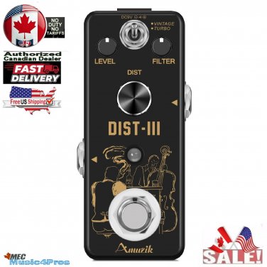Amuzik DIST-III Analog Rat Distortion Style Guitar Effect Pedal True Bypass