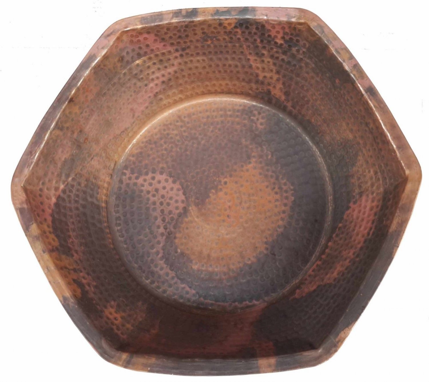 Rustic Hexagon Copper Foot Bath Wash Massage Spa Therapy Pedicure Bowls