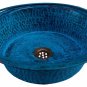 Green Aged Copper Bathroom Vessel Sink Pan Hinged Handle Design Bucket Lavatory