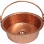 Polished Golden Copper Vessel Pan Hinged Handle Sink Toilet Bathroom Remodel
