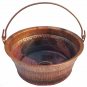 Rustic Bronze Patina Copper Vessel Bathroom Hinged Handle Sink Restroom Remodel
