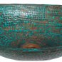 Green Patina Aged Rustic Oxidized Pure Copper Oval Bathroom Sink Remodel