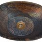 Rustic Industrial Copper Oval Vessel Above Counter Bathroom Sink Toilet Basin