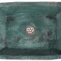 Green Patina Aged Rustic Oxidized Pure Copper Rectangle Bathroom Sink Remodel
