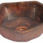 Hammered Rustic Flame Heated Bathroom Copper Pentagon Sink Kitchen Renovation