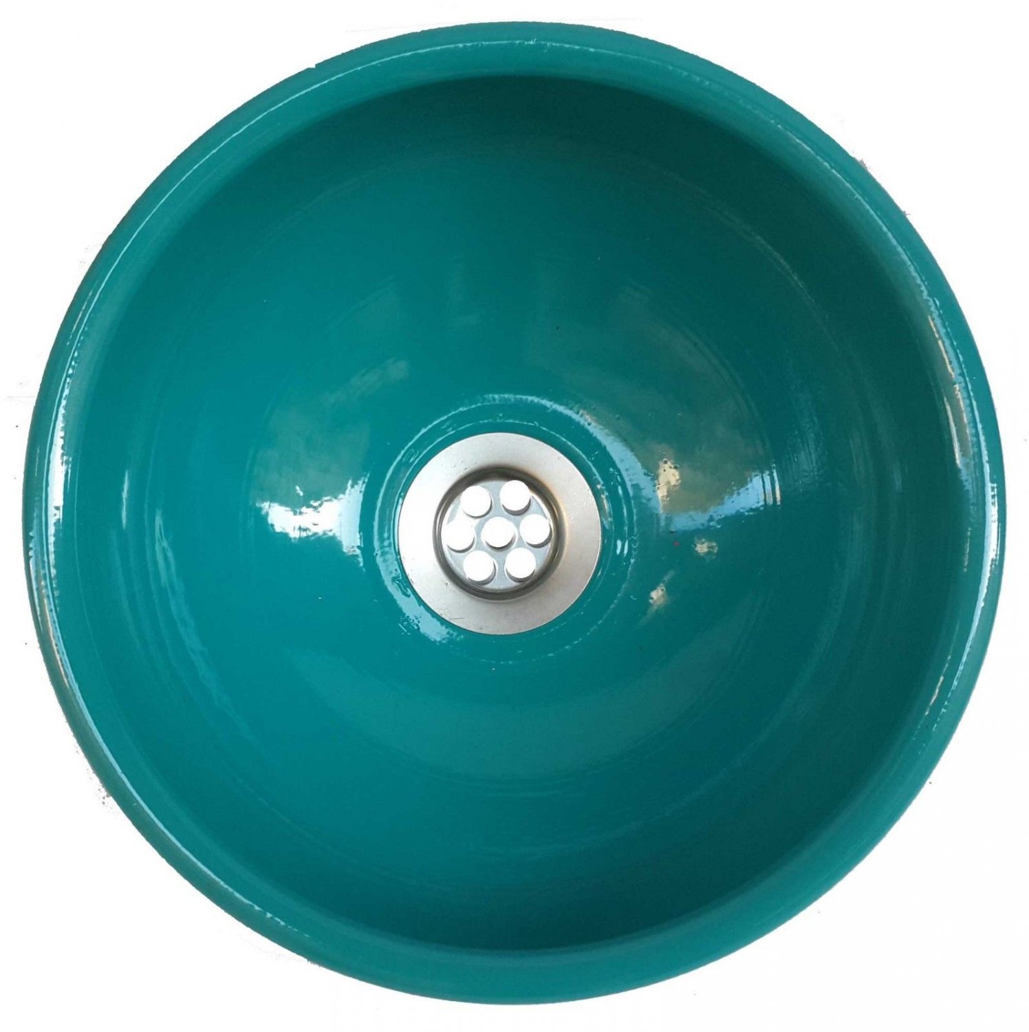 Light Weight Turquoise Hand Hammered Metal Toilet Bathroom Lavatory Sink