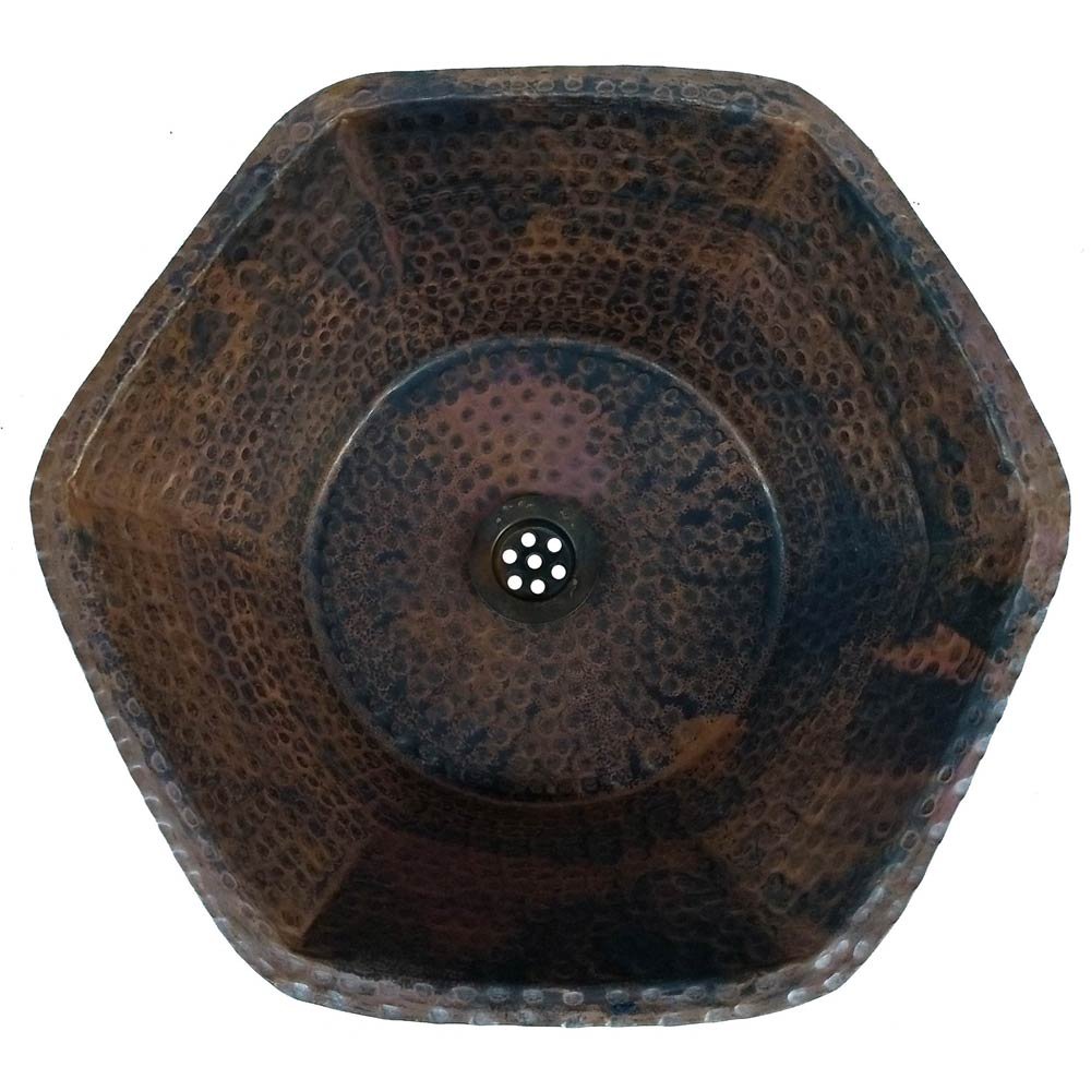 Vintage Rustic Flame Heated Bathroom Copper Hexagon Sink Kitchen Renovation