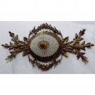 Hand Beaded Antique Replica Crystal Bronze European Flush Mount Chandelier