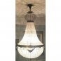 Bronze Antique Patina French Empire Garland Acanthus Basket Crystal Chandelier