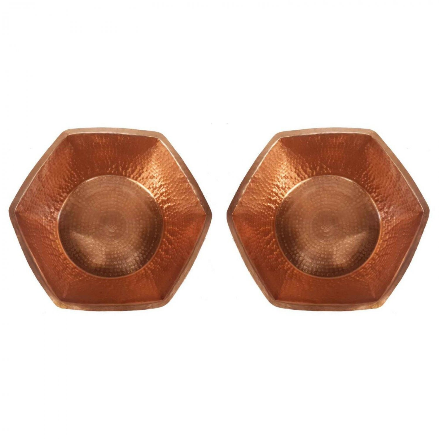 2 Hexagonal Base Copper Foot Bath Massage Spa Beauty Salon Therapy Pedicure Bowl