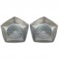 2 Light Weight Nickel Alloy Pentagon Foot Soaking Spa Therapy Pedicure Bowls
