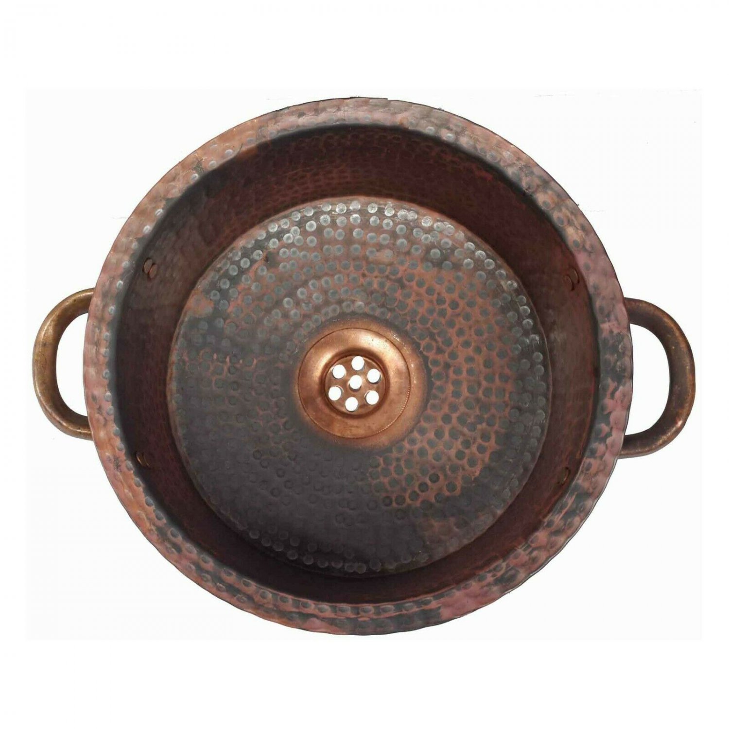 Rustic Industrial Handles Copper Vessel Bathroom Sink Wash Basin