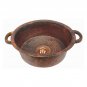 Rustic Industrial Handles Copper Vessel Bathroom Sink Wash Basin