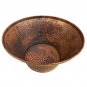 Hand Hammered Rustic Copper Ring Handles Kettle Fire Place Bowl Centerpiece