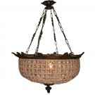 French Empire Chandelier Clear Crystal Bronze Light Basket Ceiling Light