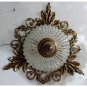 Handmade Antique Replica Crystal Chains Bronze Triangle Flush Mount Chandelier