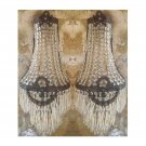 2 Antique Patina Replica Brass French Empire Crystal Chains Wall Sconces Lights