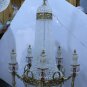 Large Empire Crystal Chains Bronze Chandelier Vintage Art Nouveau Replica