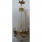 French Empire Crystal Chains Bronze Ceiling Bowl Chandelier Lamp Replica
