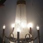 Large French Empire Crystal Chains Bronze Chandelier Vintage Art Nouveau Replica
