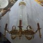Large French Empire Crystal Chains Bronze Chandelier Vintage Art Nouveau Replica