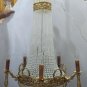 Large French Empire Crystal Chains Bronze Chandelier Vintage Art Nouveau Replica