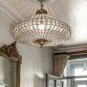Handmade Bird Cage Basket Crystal Brass Chandelier Beads Ceiling Lighting Decor