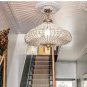 Handmade Bird Cage Basket Crystal Brass Chandelier Beads Ceiling Lighting Decor