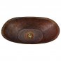 Rustic Industrial Flame Burned Copper Bathroom Sink Lavatory Washbasin Oval Bowl