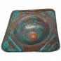 Green Patina Aged Oxidized Copper Bathroom Sink Toilet Square Design Lavatory
