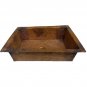 Rustic Hammered Rectangle Fire Burnt Pure Copper Bath Kitchen Bar Prep Sink