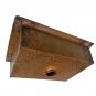 Rustic Hammered Rectangle Fire Burnt Pure Copper Bath Kitchen Bar Prep Sink