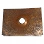 Rustic Hammered Rectangle Fire Burnt Pure Copper Bath Kitchen Bar Prep Sink