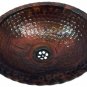 Rustic Oil Rubbed Pure Copper PETITE Bathroom Sink Wash Basin Bowl Washbasin