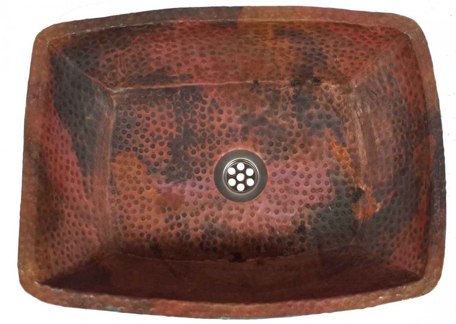 Rustic Fire Burnt Pure Copper Rectangle Bathroom Sink Remodel Washbasin Bowl