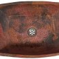 Rustic Fire Burnt Pure Copper Rectangle Bathroom Sink Remodel Washbasin Bowl
