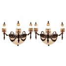 2 Antique Replica Crystal Chains French Empire Wall Sconces Vintage Appliques