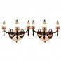 2 Antique Replica Crystal Chains French Empire Wall Sconces Vintage Appliques