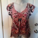 WOMENS V CUT NECKLINE SUBLIMINATION TOP BY APT. 9 SIZE L