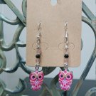 Pink, Black, Multi Colored Owl Earrings-Bird Jewelry - Owl Lover Gift