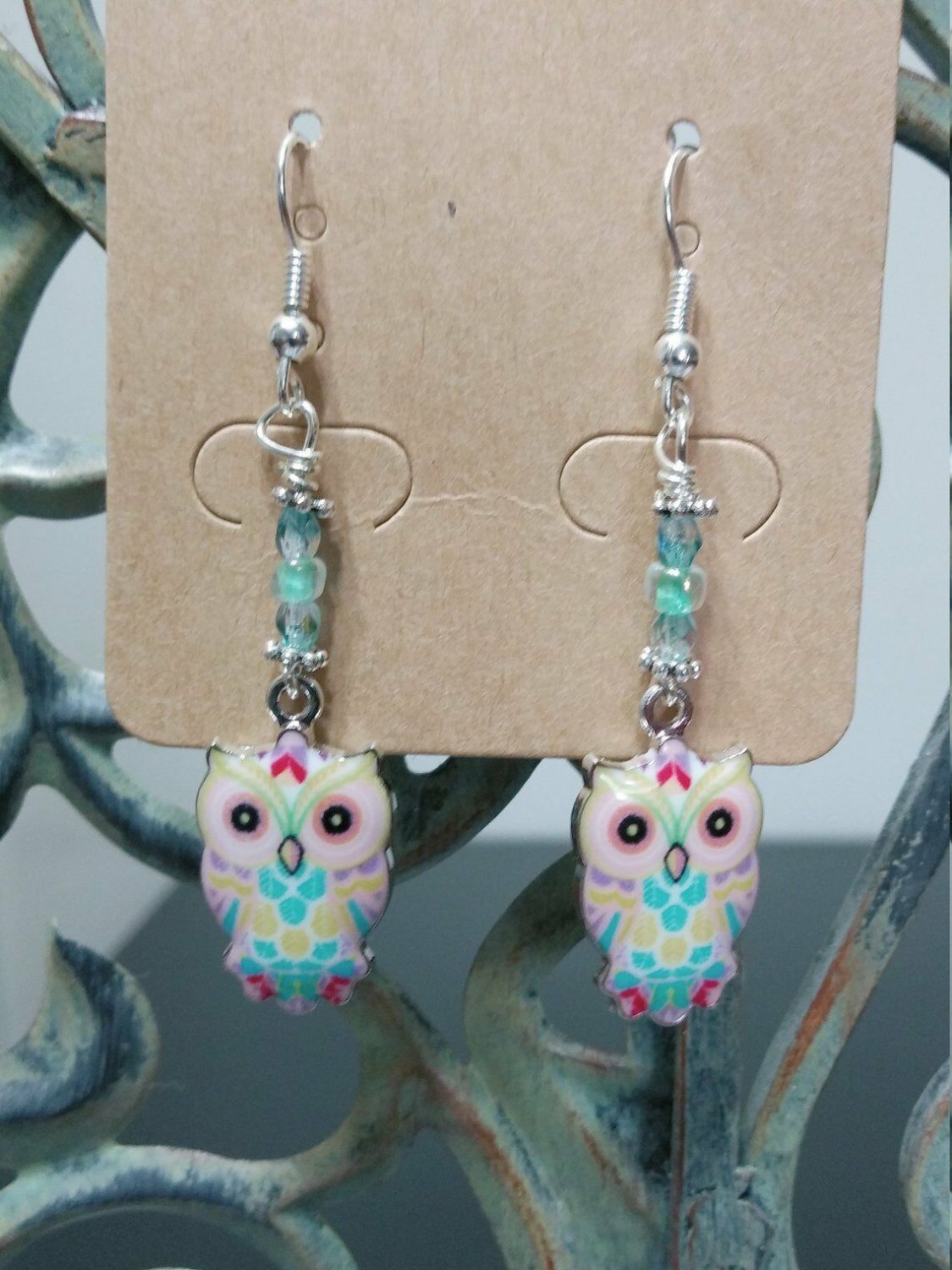 Multi Colored Owl Earrings-Bird Jewelry - Owl Lover Gift - Gift For Owl Lover