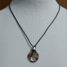 FLOWER THEMED ALCOHOL INK STAMPED WASHER NECKLACE-GIFT FOR FLOWER LOVER