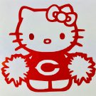 Chicago Bears, Hello Kitty, Cheerleader, Orange, Vinyl Decals, New, Gift